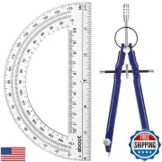 EBOOT Student Geometry Math Set, Drawing Compass and 6 Inch Clear Swing Arm P
