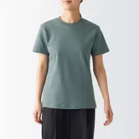 在飛比找博客來優惠-【MUJI 無印良品】女柔滑圓領短袖T恤 XS 煙燻綠