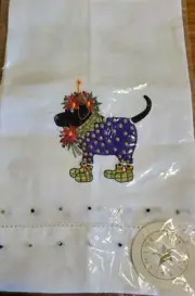 Department 56 Patience Brewster Krinkles LABRADOR Embroidered Guest Towel