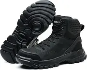 [Hogent] Steel Toe Work Boots for Men Comfortable Mens Steel Toe Shoes Indestructible Lightweight Work Safety Boots for Industry Construction 6 inch Steel Toe Safety Slip Resistant Work Boot