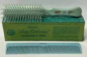 STANLEY Lady Catherine Hairbrush & Comb Set CELESTIAL BLUE #4052 NOS Vintage