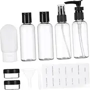 VICASKY 1 Set Travel Containers Refillable Pump Bottles and Spray Bottles for Skincare Toiletries and Travel Essentials Compact and Portable with Storage Bag