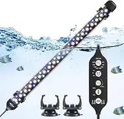 driamor Submersible Aquarium Light, 38 CM Fish Tank Light with 60pcs LED Beads IP68 Waterproof Brightness Adjustable RGB LED Lamp with Timer Mode, 24/7 Auto Cycle Mode, 4 Scenes Mode and 7 Colors Mode