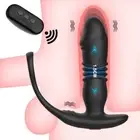 Telescopic Thrusting Anal Vibrator Cock Ring Butt Plug Prostate Massager Sex Toy