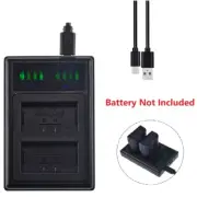 USB Dual Battery Charger for Panasonic CGR-S006A Lumix DMC-FZ50 DMC-FZ7 FZ28S