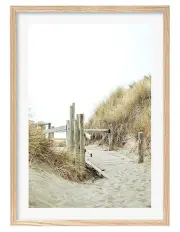 [Profile Australia] Australian Made Byron Beach Path 1 Art Print A1 Frame in Natural