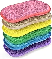 6 Pack Multi-Purpose Scrub Sponges for Kitchen 6 Colors, Non-Scratch Microfiber Sponge with Heavy Duty Scouring Power, Effortless Cleaning of Dishes, Pots and Pans