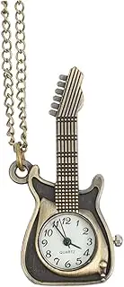 [WOFASHPURET] Unisex Vintage Steampunk Guitar Shape Pocket Watch Retro Design Zinc Alloy Numerals