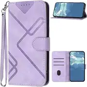 Cover Compatible with Oppo A57 4G,Compatible with Oppo A57 4G Lanyard [PU Leather+Shell] Wallet Magnetic Closure Card Slot Flip StandPurple