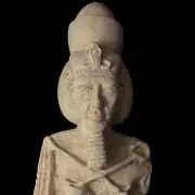 King Akhenaton statue made of stone, replica artifact for King Akhenaten