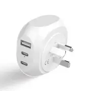 Australia, China Travel Adapter - 5 Input with 20W PD-QC 3.1A Dual USB-C and ...