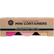 Ever Eco Stainless Steel Mini Containers Rise Leak Proof 3 Pack