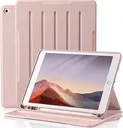 Witzon iPad 9th Generation Cover, iPad Case 10.2 Inch 2021/2020/2019 with Pencil Holder, Auto Wake/Sleep Shockproof Protective Smart Case for Apple iPad 9th/8th/7th Gen (Without Keyboard) - Pink