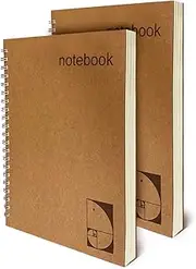 le vent 2-Pack A4 Lined Spiral Notebooks - 200+200 Lay Flat Pages - 100gsm Ink Proof Paper - Wirebound Hardcover Executive Notebooks - Daily Writing Journal 8.5"x11"