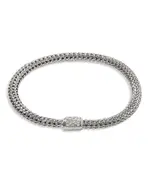 John Hardy Classic Chain Sterling Silver Extra Small Bracelet with Diamond Pave