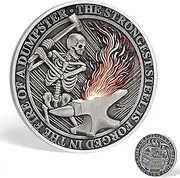 Dumpster Skeleton Challenge Coin Gifts | Embrace The Chaos | Unique Dumpster Fire Coin Medallion with Inspirational Message | Dumpster Fire Tokens of Motivation & Resilience for Men Women
