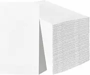 KMAKII 2 Ply Disposable Guest Towels, Linen Feel Hand Towels,Disposable Paper Napkins, Soft, Durable, Absorbent Paper Hand Towel 40 x 40 cm (White 100)