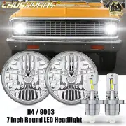 Pair 7 inch LED Headlights Round DOT Hi/Lo Lamp For Chevy Blazer 1969-1974