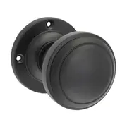 6453 Door Knob Milton Round Rose Pair Matte Black D54xP65mm BP57mm