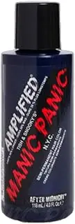MANIC PANIC After Midnight Hair Color - Amplified - Semi Permanent Hair Dye - Dark Navy Blue - Green Undertones - For Dark & Light Hair - Vegan, PPD & Ammonia-Free - For Coloring Hair on Women & Men