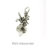 925 Sterling Silver Turnip Charm Made in USA