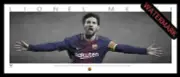 LIONEL MESSI BARCELONA WINGS - FRAMED LITHOGRAPH - BALLONS dÓr GOLDEN SHOE