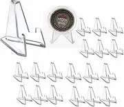 Gewaha 20 Pcs Mini Clear Acrylic Display Stands, 2.12 Inch Coin Display Easel Holder, Multifunctional for Coins, Medals, Cards, Business Cards