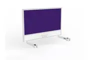 OL Studio Screen with Ducting for Agile Individual Desk Breath Fabric with White Frame