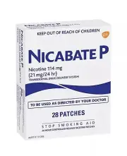Nicabate P Transdermal Nicotine Patch 21mg 28 Patches Stop Quit Smoking Aid-NEW