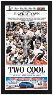 2013 Stanley Cup Finals Champions Chicago Blackhawks Newspaper Print Framed!