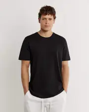 [Jag] Jag Men's Khai Essential Organic Cotton T-Shirt In Black Size Medium Medium Black