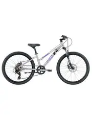 Neo Disc+ Kids Bike 24" 7-Speed Brushed Alloy/Lavender/Black