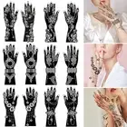 12 Large Sheets Henna Tattoo Stencil Kit for Hand Forearm Body Paint, Indian Ara