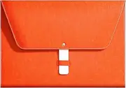 PU Leather A4 File Folder Large Document Holder Waterproof Envelope Folder Case (Orange, One Size)