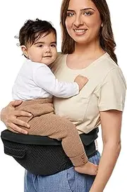 Ergobaby Alta Hip Seat All-Position Breathable Mesh Hip Seat & Carrier, Onyx Black