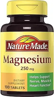 Nature Made Magnesium 250 mg Tablets 100 ea (Pack of 5)