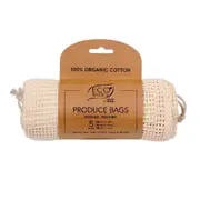 White Magic Reusable Cotton Produce Bags Set of 5