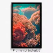 Pixel Art Poster - Cultured Coral Reef (8 Bit Psychedelic Video Game Print)