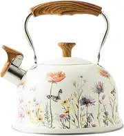 WeiLaiKeQi Loud Whistle Kettle Tea Maker Anti Scald for Electric Cooktop Stainless Steel Teapot Kettle for Hiking Outdoor BBQ Fishing