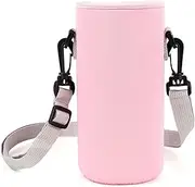 Linkidea Water Bottle Carrier with Strap Compatible with Simple Modern Summit Collection 32oz, CamelBak Chug Mag 32oz, Hydro Flask Wide Mouth, Waterbottle Sling Bag Holder, Shoulder Strap (Pink)