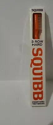 Squibb 3 Row Hard Toothbrush In Plastic Hard Straight, Orange - Rare - One Brush