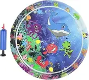 Water Pet Pads,Colorful Water Play Mat with Inflator - Portable Sensory Playing Bed, Inflatable Interactive Pad for Courtyard, Backyard, Lawn