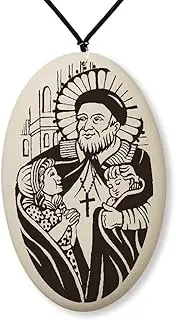 [Touchstone Pottery] Saint Vincent de Paul Porcelain Oval Medal | Patron of Volunteers, Charities, and Hospital Workers