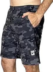 [MudGear] Freestyle Running Shorts for Men - 7" Inseam, Zipper Pocket - Black and Gray