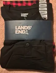 Land's End Men's Lounge Set Size Sm Rich Red/Black Buffalo Check New In Package