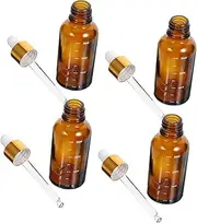 TIDTALEO 4Pcs Amber Dropper Bottles Refillable Glass Dispenser for Essential Oils Accurate Dosing with Graduated Scale Light Protection for Travel and Home Use