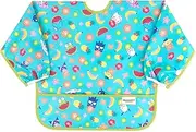 Bumkins Sleeved Bib Baby Bib, Toddler Bib, Smock, Waterproof Fabric, Fits Ages 6-24 Months
