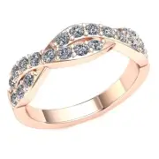 1.05Ct Round Cut Diamond Ladies Interlinked Bridal Half Eternity Ring 10k Gold