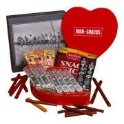Jerky In A Heart-Shaped Tin for Men - Large Variety Of Beef Sticks, Pepperoni...