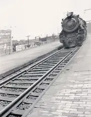 B & W NEGATIVE PRR PENNSYLVANIA RAILROAD 5399 STEAM LOCOMOTIVE CAMELS SIGN